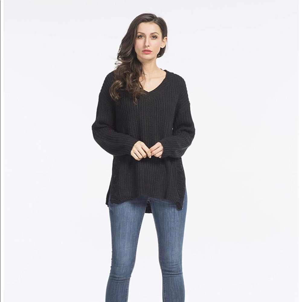 Distressed Knitted Sweater
